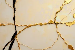 golden patina, corrosion, watercolour, pastel eggshell impasto effect, strong brush strokes, as if worked with a feather, iridescent pearl in the mud, 2 black and 2 gold lines, holographic marble backround, the cracks are golden