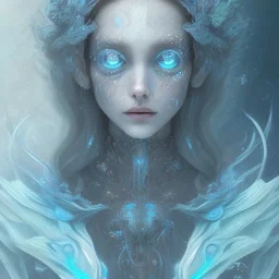 karlan, icy blue, anime, altered human,tears, crying, sad, fae,cosmic,godly, majestic, ominous, ice, plants, wildflower, facepaint, dnd character portrait, intricate, oil on canvas, masterpiece, expert, insanely detailed, 4k resolution, retroanime style, cute big circular reflective eyes, cinematic smooth, intricate detail , soft smooth lighting, soft pastel colors, painted Rena