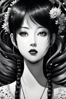 From what I've gathered, you grew up nice and sheltered, With mama's pretty stories and your own made-up furies, And mama gave me a magic clicker, Well yes, I think it's true and fair to say, negative black, white, and gray Speedpaint with large brush strokes, by Junji Ito