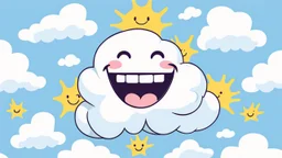 smiling cloud with teeth