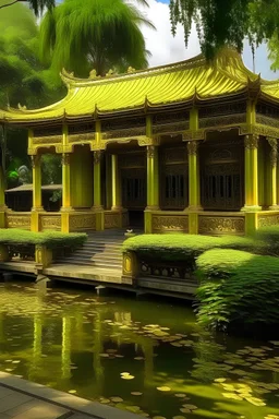 Golden Palace in gardens where waterflow therein