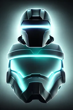 neon halo master chief helmet front 2d illustration
