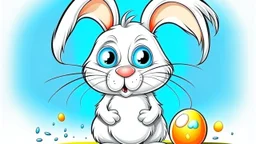 Fantasy cartoon illustration: very sad Easter bunny