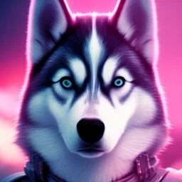 Husky, pink eyes, 8K, cinematic lighting, sharp focus, masterpiece, expert