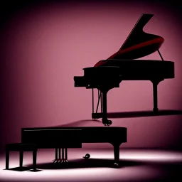 Piano, guitars, black background, hyper realistic