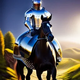 Ultra detailed fullbody Portrait in oil on canvas of Medieval Knight with plate armor riding a horse,extremely detailed digital painting, extremely detailed face, crystal clear eyes, mystical colors ,perfectly centered image, perfect composition, rim light, beautiful lighting,masterpiece ,8k, stunning scene, raytracing, anatomically correct by Seung Eun Kim and simon bisley and Nagasawa Rosetsu.16k