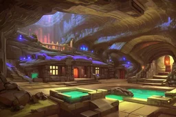 A mansion in an underground cavern city