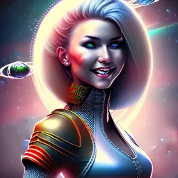 smile lady fighter top in spaceship