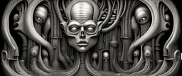 dork neck bambooza schizoid dreams in the style of giger and escher