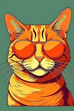 weet illustration of a cat in a sunglasses, in a cartoon style