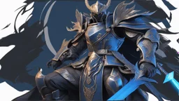 Man with Helmet Class, model Kung fuu custom, black and blue color, solo leveling shadow drawing style, intricate details, highly detailed, high details, detailed portrait, masterpiece,ultra detailed, ultra quality