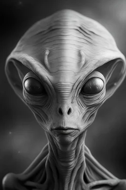 A portrait of a Grey, an alien