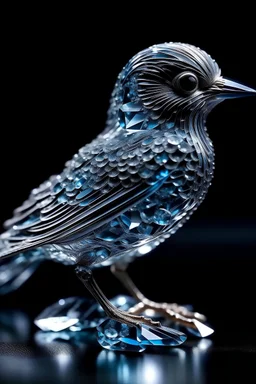 a bird made of crystals