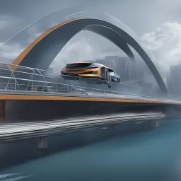 **Cinematic Art:** Depict futuristic bridges that adapt to rising water levels. Their modular design allows sections to rise or lower based on tides and storm forecasts. Close-ups of bridge joints and mechanisms, emphasizing their flexibility. **Appearance:** Cinematic art ideas that that encapsulate the essence of constructing and optimizing flood and stormwater infrastructure in geographical and coastal areas prone to natural disasters. These ideas aim to raise civil, public, and community awa