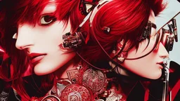 beautiful punk girl, hyper detailed, intricately detailed, illustration by <kilian eng> <Yoji Shinkawa>, darkred tones,