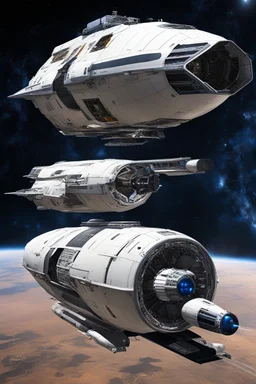 A versatile spacecraft, the JX20 is equally adept at carrying both cargo and passenger. A unique feature of the JX20 are the Cordova twin transwarp engines, which are usually reserved for much larger freighter class craft, where efficient interstellar capability is a requirement. The heavy engines do not hamper the JX20's manuverability, as the ship's always-on warp envelope is dynamically modulated by an array of graviton cells embedded in the hull, enabling tight and reflexive turn and yaw con