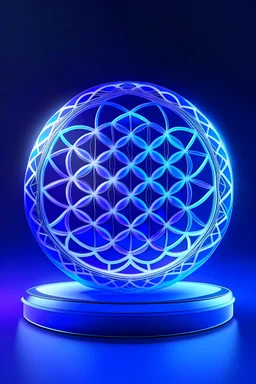 Logo 4k akashic reading , crystalline, perfect geometrically symmetrical sacred geometry flower of life in a sphere 3d with the 2 snakes of the medicine sign in a circle all around around it made of linwith each other.and fade-out background colors indigo, blue, purple and shiny white