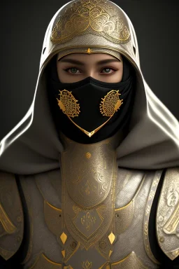 portrait, muslim, masked, full body armor, 8k resolution