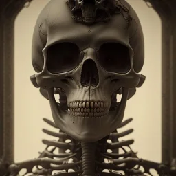 blood floating on a skeleton warrior in hr giger style, steam punk, realistic, made in octane, cinematic, ultra-realistic, extremely detailed octane rendering, 8K, VRAY Super Real ar 2:3, dof photorealistic futuristic 50mm lens hard lighting dark gray tintype photograph, realistic lighting, sepia color