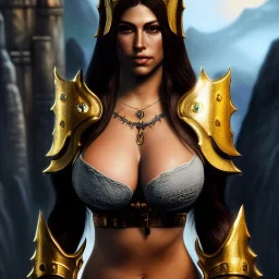 ultra detailed fullbody Portrait in oil on canvas of a beautiful busty woman with Skyrim Dragon priest mask and armor,extremely detailed digital painting, extremely detailed face,crystal clear Big eyes, mystical colors ,perfectly centered image, perfect composition,rim light, beautiful lighting, 8k, stunning scene,extremely sharp detail, finely tuned detail, ultra high definition raytracing, in the style of robert e howard and pablo oliveira and Ken Kelley and Ohrai Noriyoshi and Simon Bisley