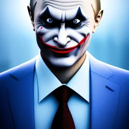 Putin as joker, Character Portrait, magnificent, majestic, highly intricate gigantic, Realistic photography, incredibly detailed, ultra high resolution, 8k, complex 3d render, cinema 4d