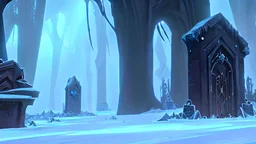 This area is a graveyard where creatures that have died from extreme cold. Each creature is encased in a thick coat of ice, preserving its remains.