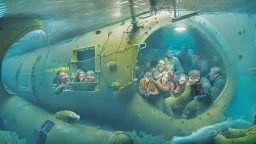 people trapped and suffocating inside damaged submarine