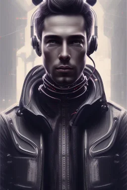 cyberpunk, head, men, portrai