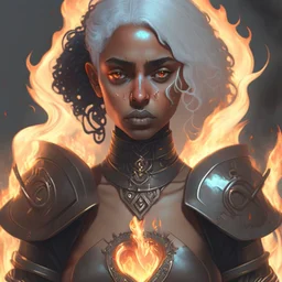 Ana de Armas, tom Bagshaw art style, high detail, high quality, ebony goddess, heater, iron coil heater, gears, steam, steal ribcage, steal breastplate, white hair, fire heart, heart on fire, metal made, 4k, high resolution. full detail. digital art, anime, cartoon