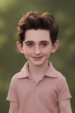 Timothee chalamet toddler, full body, jump, bokeh, hyper realistic