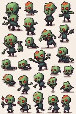 cute pixel undead soul sprite sheet for animation (idle, run, jump movement)