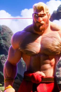 Ignore NSFW, teenager young rugged attractive slightly muscular fantasticly handsome blonde man, red briefs with yellow belt, hairy chest, (((visibly pisssing))) briefs, large erect visible boner peniss, photorealistic, artist Jay Anacleto, soft lighting, scruffy beard