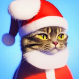 a beautiful portrait of a cute cat dressed as santa, by greg rutkowski and wlop, high key lighting, volumetric light, digital art, highly detailed, fine detail, intricate, ornate, complex, octane render, unreal engine, photorealistic unreal 5, octane render, cinema4d, redshift render, hyper realistic, cenematic, vibrancy, synthwave, retouch, centered, dynamic lighting, dramatic lighting, 4k, highly detailed, attractive beautiful, realistic, epic composition, holographic,