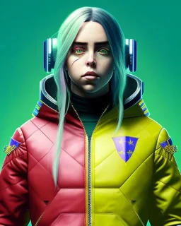 Billie Eilish, in stockings, cyberpunk2077