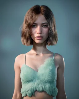 Realistic image, hybrid sexy woman body with muppet Sesame Street head, portrait, concept art, smooth, unreal engine 5, god lights, ray tracing, RTX, lumen lighting, ultra detail, volumetric lighting, 3d, finely drawn, high definition, 4k.