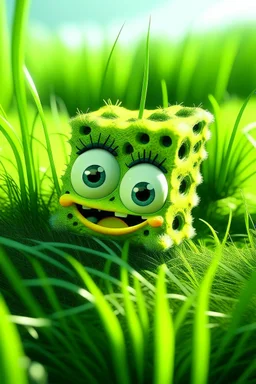 spongebob eating grass