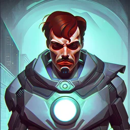 Futuristic, cyberpunk, Friedrich Nietzsche,Comic style