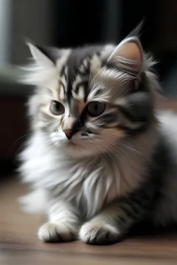 Poor cat that is very sad and small