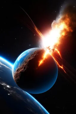 earth colliding with another planet