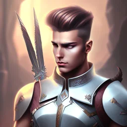 fantasy setting, half-hawk hairstyle, dark-skinned, indian