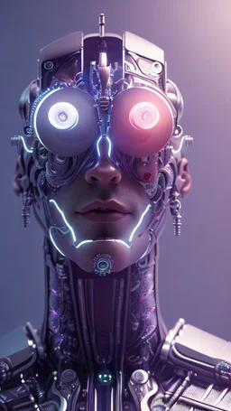 Cyborg man, nion, purple , 3D, 4K,8K