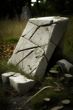 broken grave stone