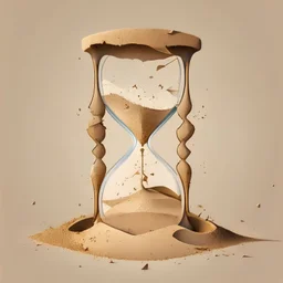 broken sand clock design illustration no background