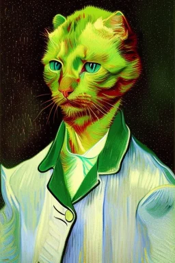 Portrait of a cat by Van Gogh