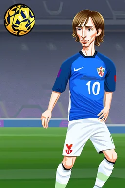 Luka Modric Croatian soccer player cartoon 2d