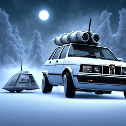 Skoda Felicia, At-at, star wars, vehicule, snow, legs,