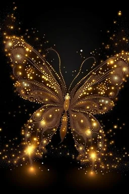 Luminous Light Brown butterfly Light fireworks and manure full of stars