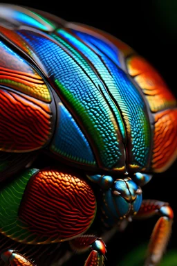 Colorful close-up of scarab wings