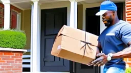 Tyrone suspiciously takes small delivered package from porch