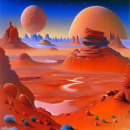 mars landscape painted by bob ross